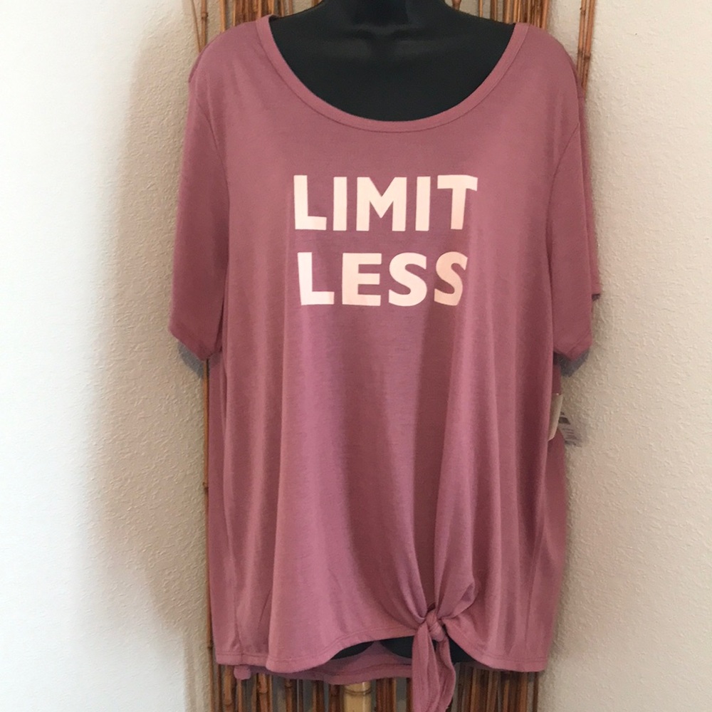 New Mauve 2X Tie Front Top
